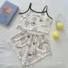 European American Style Thin Sleeveless Tank Top Shorts Two-Piece Loungewear Pajamas