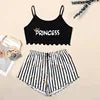 European American Style Thin Sleeveless Tank Top Shorts Two-Piece Loungewear Pajamas