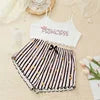 European American Style Thin Sleeveless Tank Top Shorts Two-Piece Loungewear Pajamas