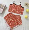 European American Style Thin Sleeveless Tank Top Shorts Two-Piece Loungewear Pajamas
