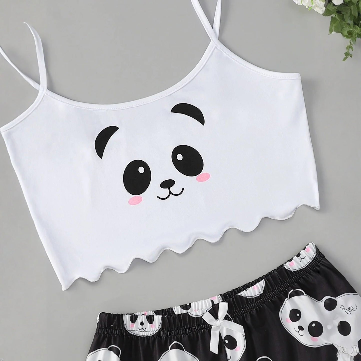 Two-Piece Women'S Large Size Sleeveless Pajamas Skull Print Vest Pumpkin Camisole Shorts Home Clothes Student Girls Clothing