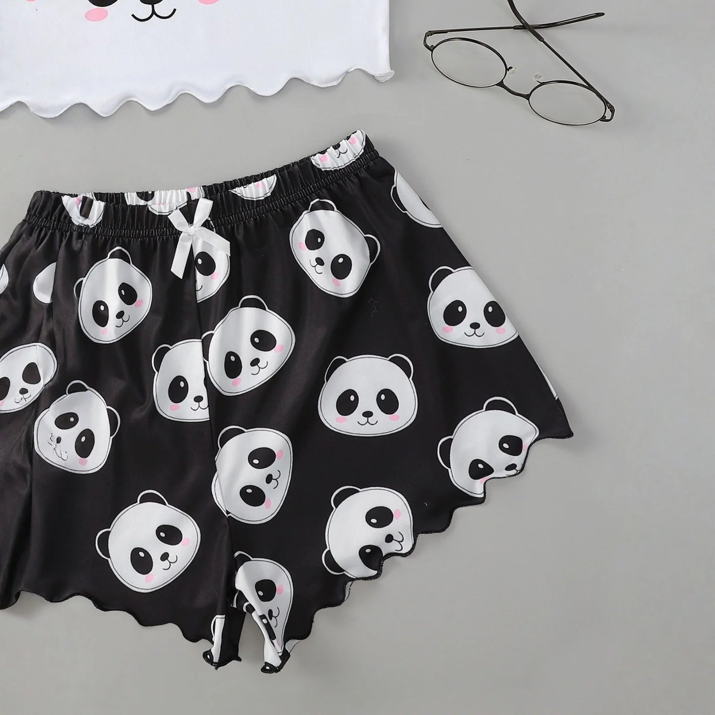 Two-Piece Women'S Large Size Sleeveless Pajamas Skull Print Vest Pumpkin Camisole Shorts Home Clothes Student Girls Clothing